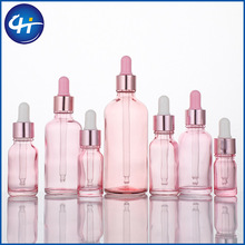5ml-100ml透明粉色精油瓶30ml滴管瓶精华液瓶化妆品分装瓶玻璃瓶