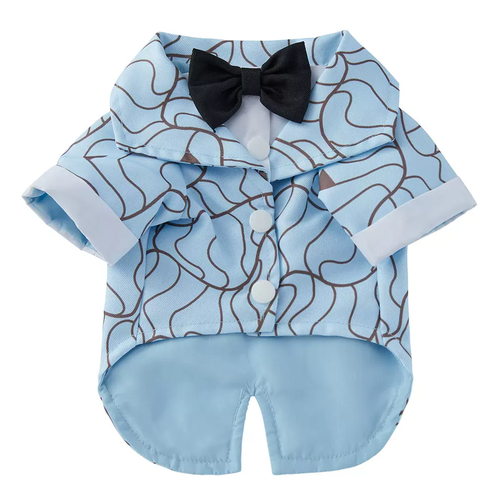 跨境宠物礼服西装泰迪秋季狗狗衣服新款涤纶领带西服洋装小礼服工