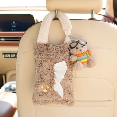 Car Tissue Box, Car Seat Car tissue box/set - rainbow-bear-hanging-tissue-box