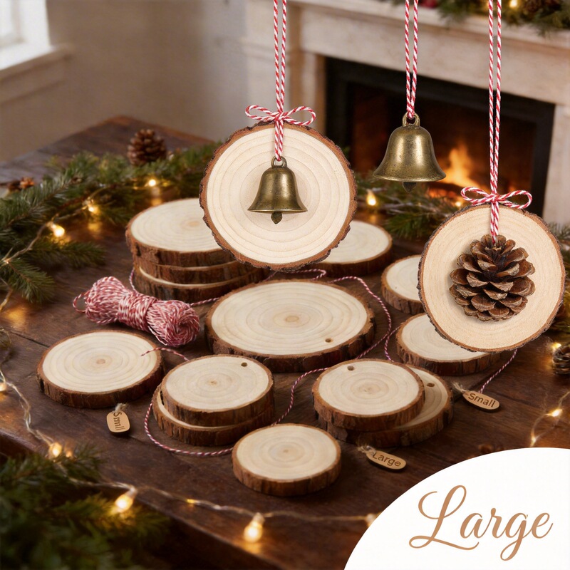 Natural Wood Pieces for DIY Christmas Decorations, Wooden Crafts, Wooden Grabber Props, Pine Wood Home Decorations