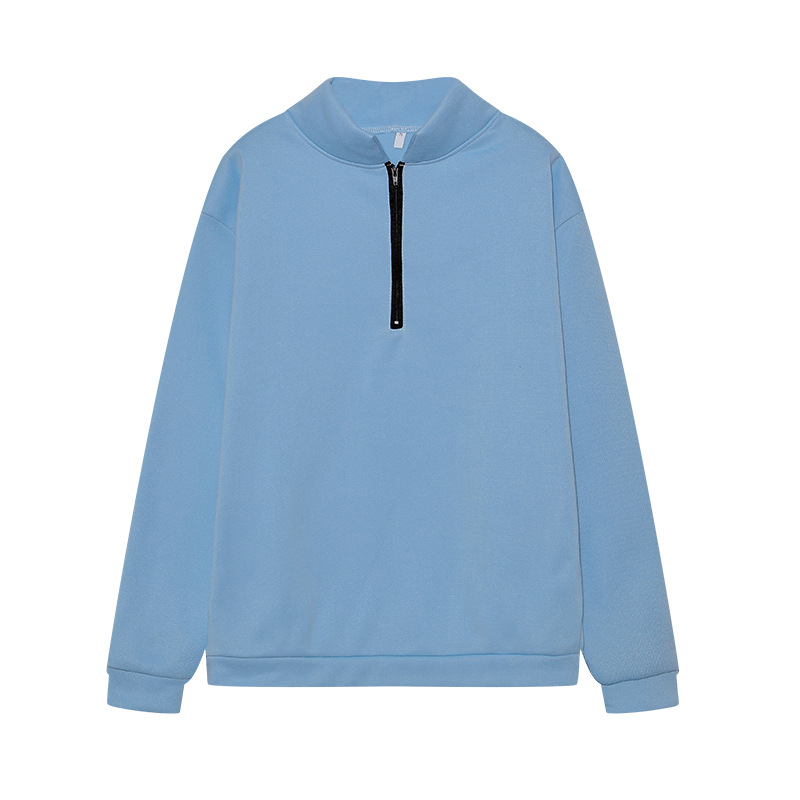 2023 Otoño e Invierno Nueva ropa de mujer europea y americana Amazon casual Top media cremallera pullover manga larga sudadera suéter mujeres