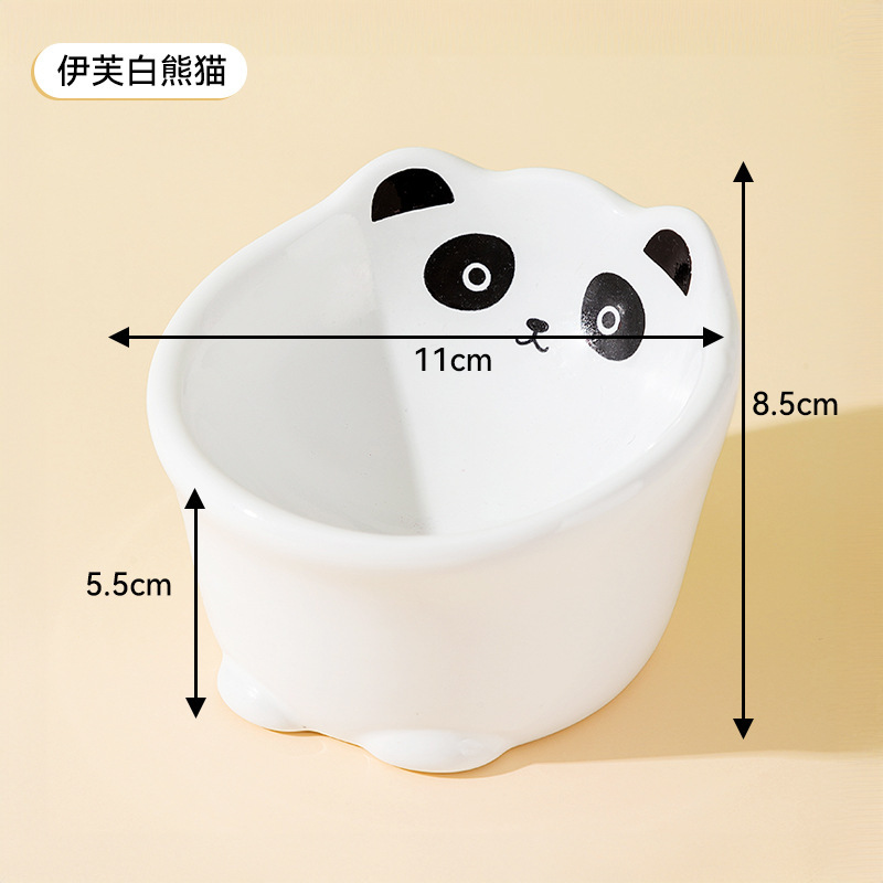 Suministros transfronterizos para mascotas, área de humedad de alimentos, tazones dobles de cerámica para gatos lindos, tazones para gatos anti-volcado, tazones para beber, tazones para perros, tazones para mascotas