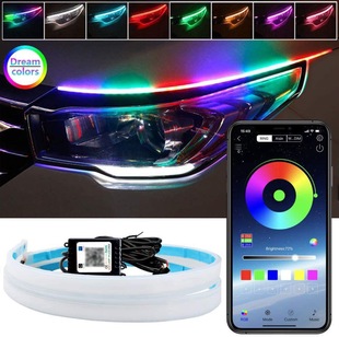 Car Rgb Symphony Light Strip App Mobile Phone Bluetooth Control Daytime Running Light 30Cm45Cm60Cm Turn Signal Light