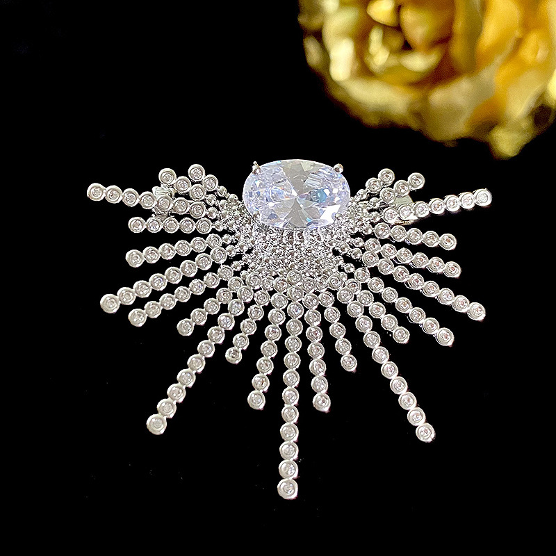 Lady Flower Copper Zircon Plating Women's Corsage display picture 3