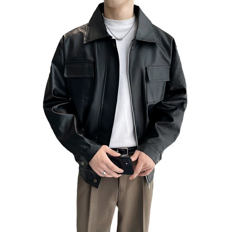 Демисезонная унисекс куртка, корейский oversize стиль, подростковая, чёрная и кофейная, M–XXL