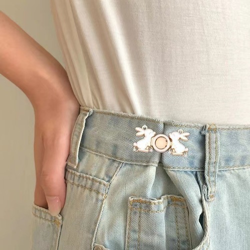 Metal waist button, special-shaped rabbit, antique button, jeans waist button, Hanfu tightening plate buckle, buckle wholesale