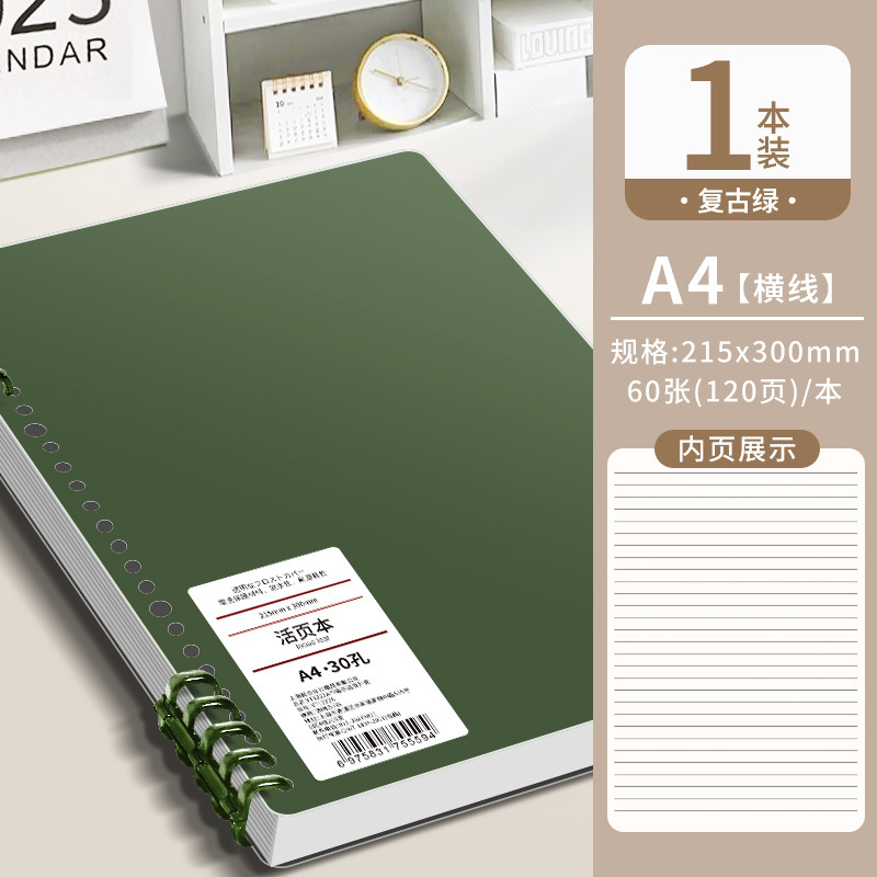 Cuaderno de bobina desmontable cuaderno de la escuela secundaria a4 notas de alto valor visual simple retro B5