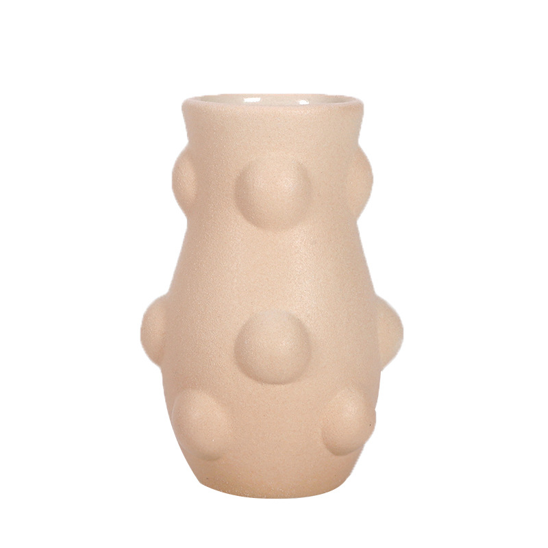 Nórdico creativo simple flor seca adornos de escritorio pequeños vasos de flores en el viento sala de estar gabinete de televisión decoración de cerámica de arena para el hogar