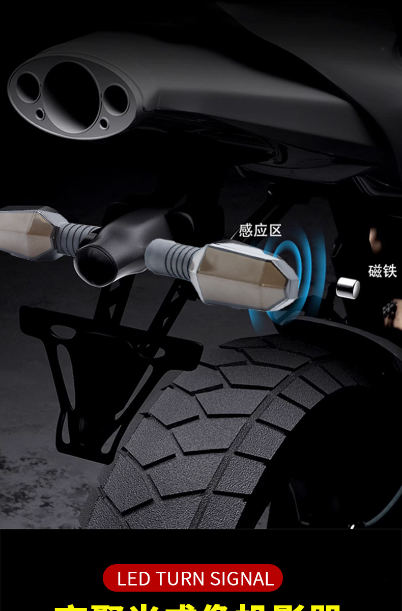 Directly Supplied from the Manufacturer, Led Sequential Projection Turn Signals for Motorcycles, Electric Vehicles, and Off-Road Vehicles, Suitable for 12V Model Modifications