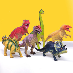Simulated Dinosaur Toy Large Soft Rubber Tyrannosaurus Rex Triceratops Model Kidsren's Set Can Make Sounds for Boys and Girls Gifts