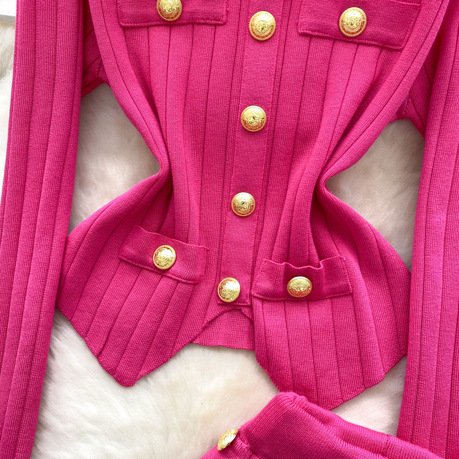 Damen Strickpullover Und Freizeithose Im Set Figurbetont_voghion.com