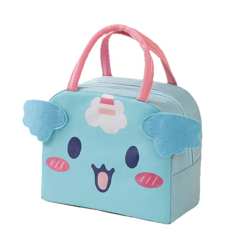 Bolsa de comida de moda de dibujos animados portátil con arroz, bolsa de hielo, película de aluminio fresca, bolsa de aislamiento térmico para el trabajo, bolsa de almuerzo para niños