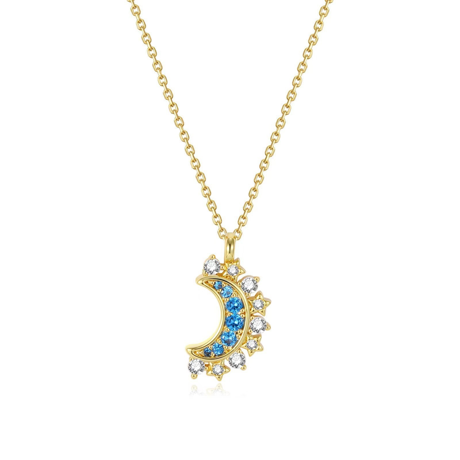 Stacked Star Moon Clavicle Chain Embracing Sun and Moon Pendant Necklace Body Jewelry detail image 12