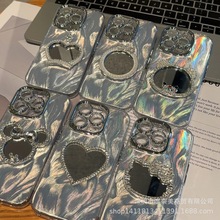 适用vivox200s镜子手机壳y300t镶钻y78奢华s15pro镜面kt立体爱心