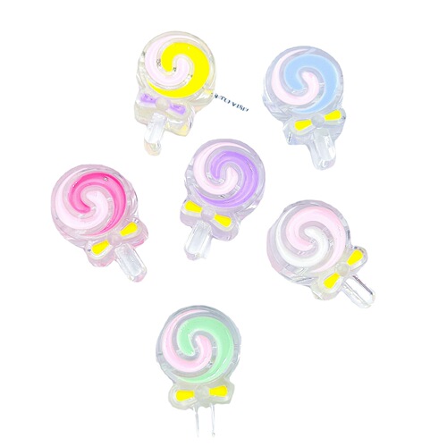 Droplet-shaped lollipop cartoon acrylic transparent beads with holes DIY bracelet stringing beads hair accessories components materials