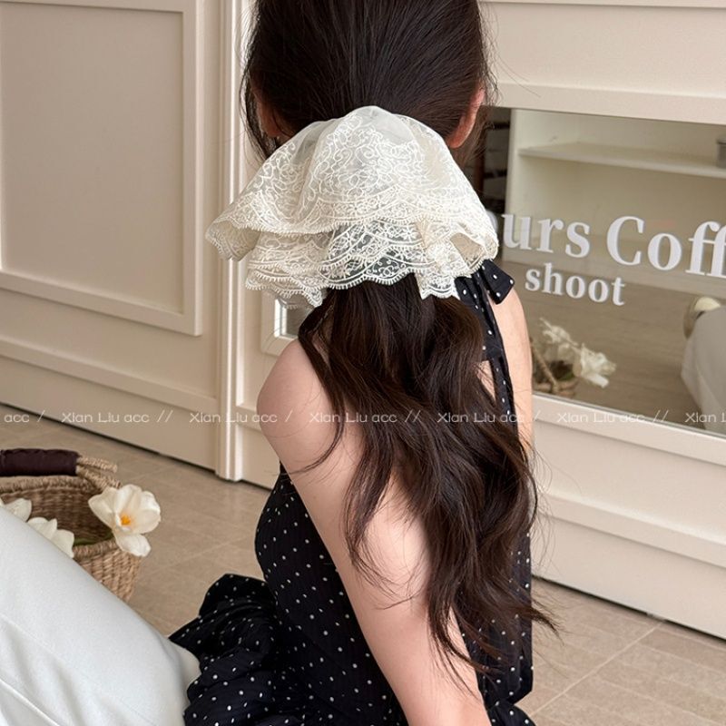 甘いレースのリボンヘアゴム、スーパーフェアリーバレエスタイルのヘアゴム、優しい気質のボールヘアアクセサリー|undefined