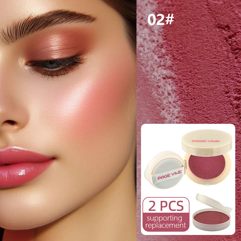 PAGE VINE Colorete en Crema con Recarga, Maquillaje Mate Nude, Efecto Blanqueador Natural y Delicado, Colorete para Comercio Transfronterizo