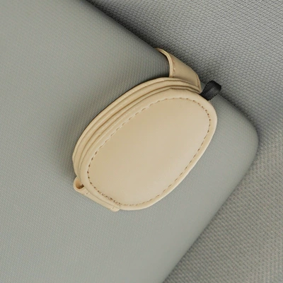 Car Sunglasses Holder Creative – Car Glasses Clip/Bill Clip - rice-white