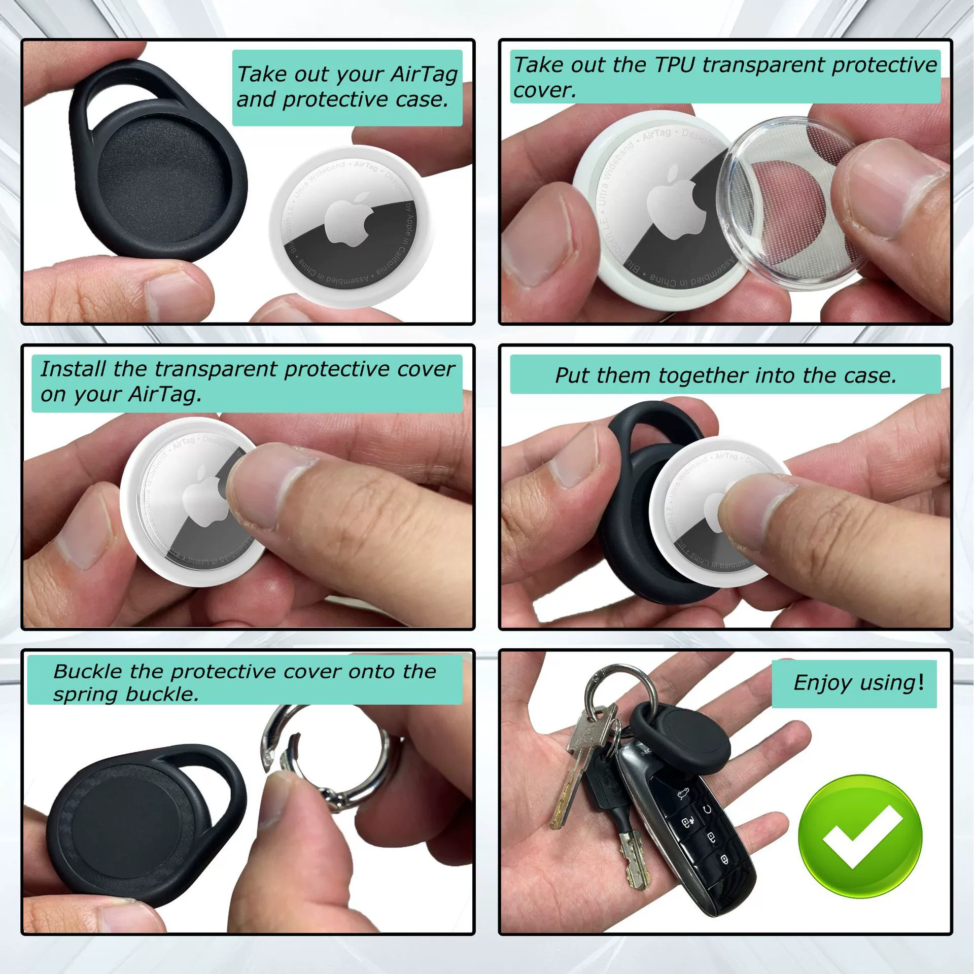 Подходит для защиты корпуса Apple Airtag, противоугонный держатель, полный набор TPU углеродного волокна airtag2 защитный чехол