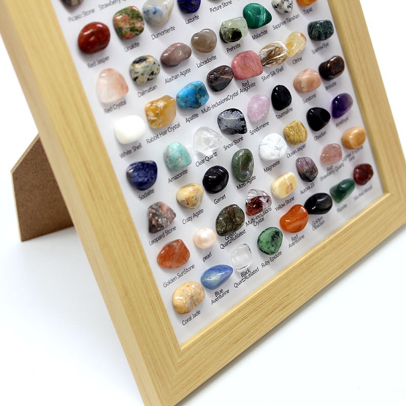 80 kinds of natural rough stone ore specimens photo frame box…
