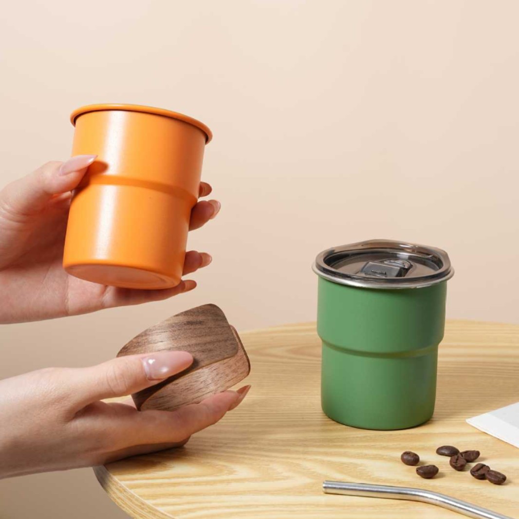 Vaso de una sola capa de acero inoxidable 304 con logo impreso, vaso para cerveza, taza de café para camping al aire libre, modelo superventas transfronterizo