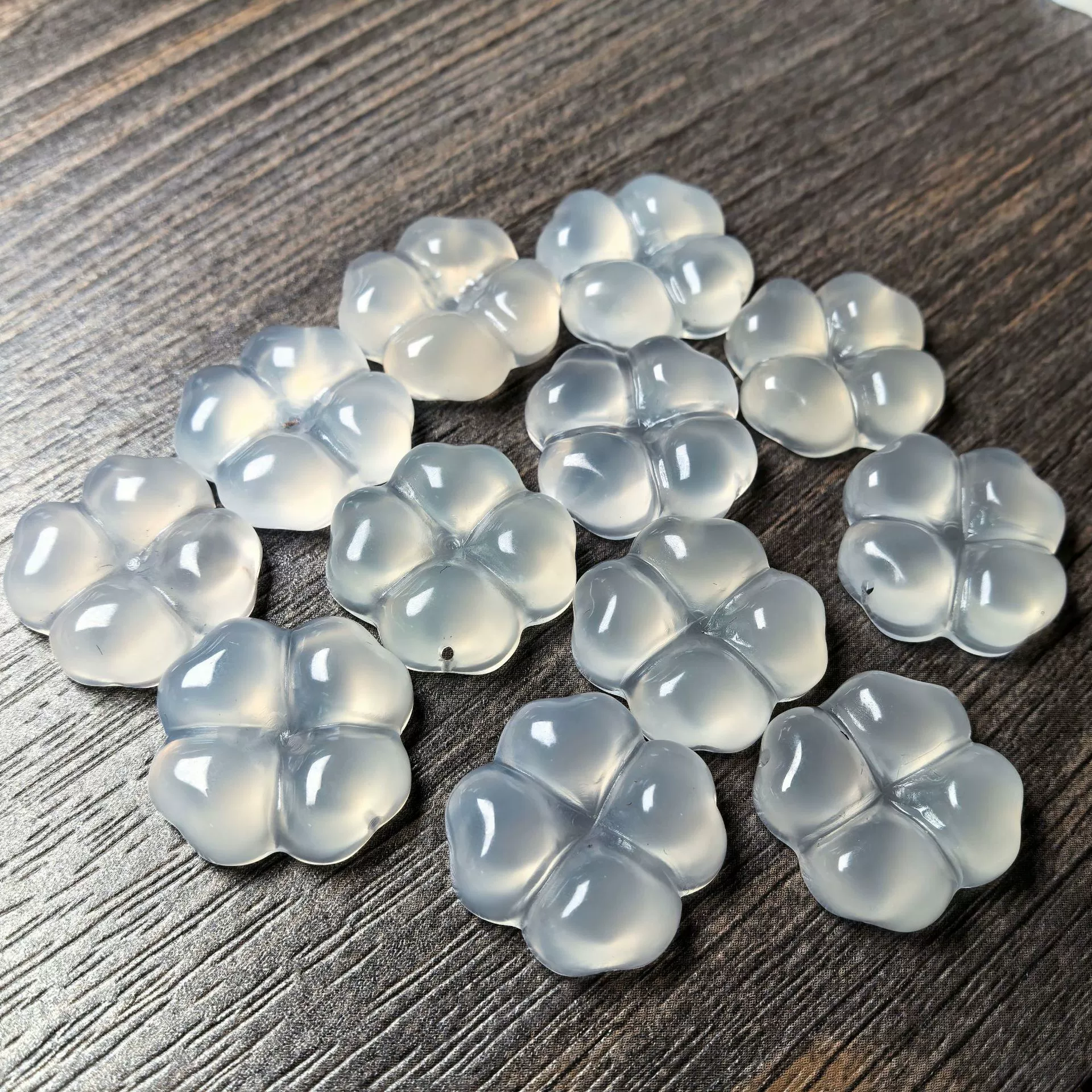 19mm натуральный агат клевер кулон с отверстием желе цвет DIY браслет аксессуары с плоским дном голый камень
