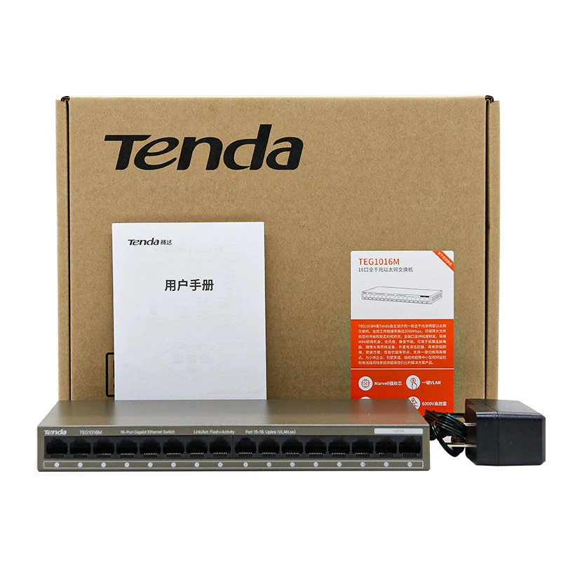 Tenda Tengda Полный гигабит TEG1024D Сеть 24 выхода 24 сбора Промышленный мониторинговый коммутатор Сеть линии разделители