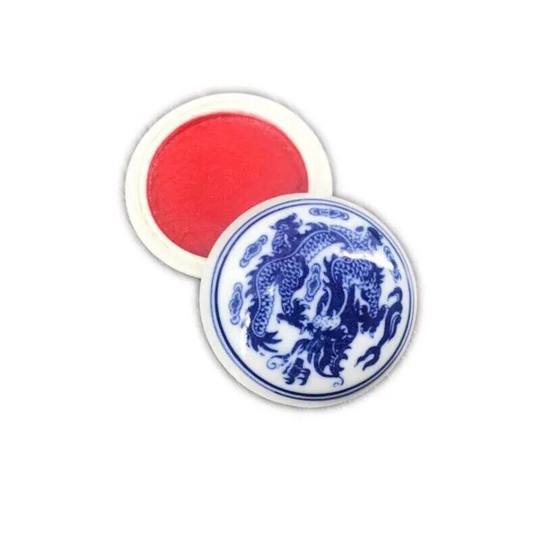 Traditional Chinese Painting and Calligraphy Special Inkpad Seal Seal Carving Inkpad Jingdezhen Blue and White Porcelain Inkpad Ceramic Boxed Cinnabar Inkpad