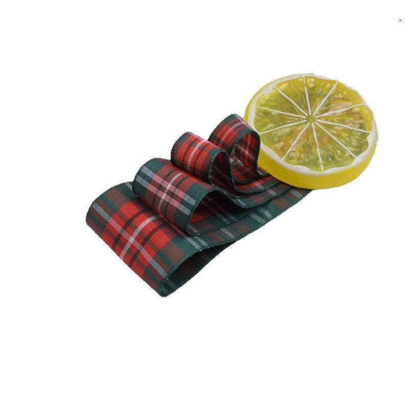 Cinta navideña multicolor Plaid cinta flor regalo embalaje decoración navideña DIY joyería material al por mayor