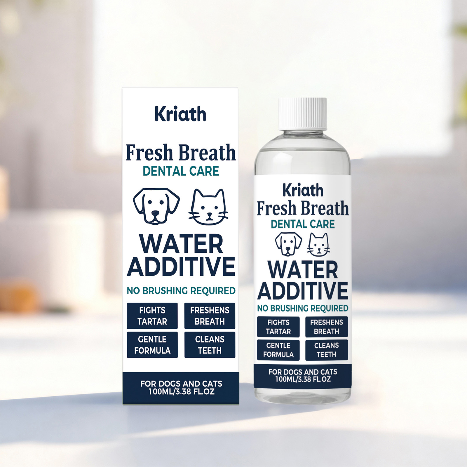 Kriath 宠物可饮用漱口水 猫狗通用植萃配方温和护龈清洁口腔牙渍