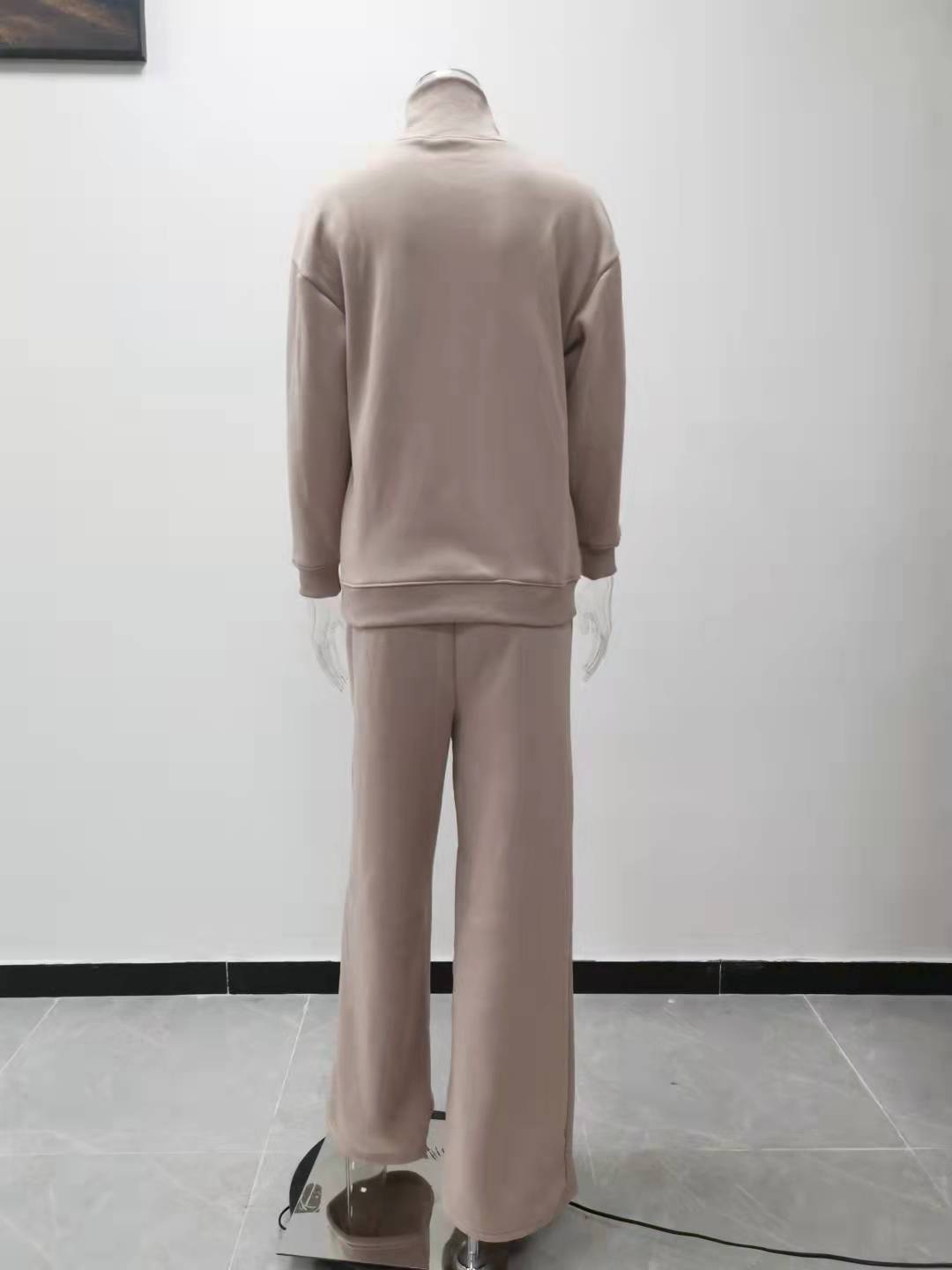 Regular Fit Fit Type Solid Color Pattern Daily Street Women's Casual Solid Color Cotton Blend Spandex Pant Co-ord Set Pants Sets