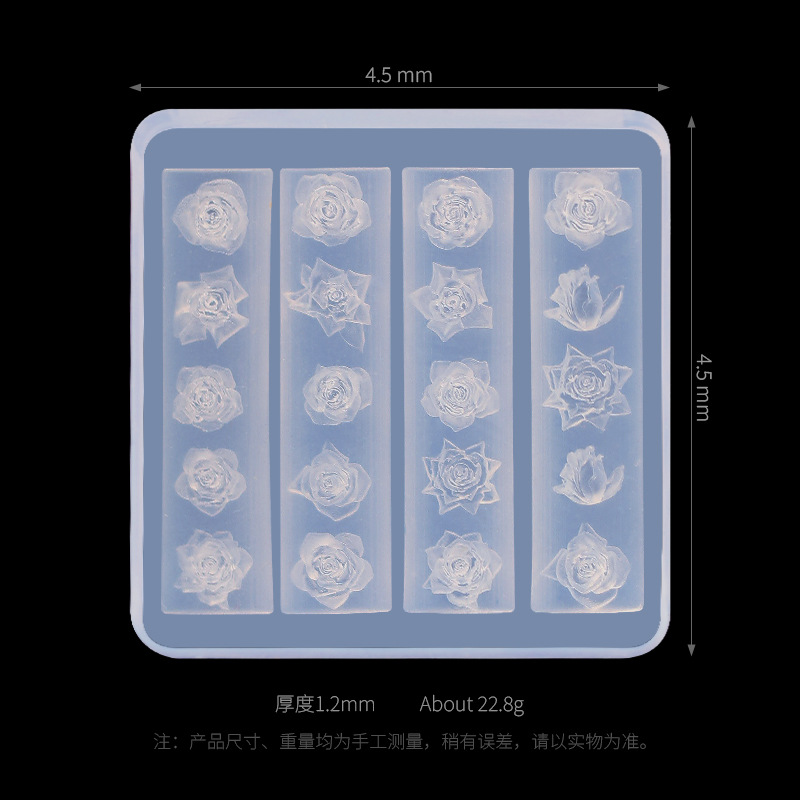 Molde de silicona para uñas transfronterizas, encaje francés, dibujos animados, flores, tulipanes, mariposas, uñas, joyas, herramientas al por mayor