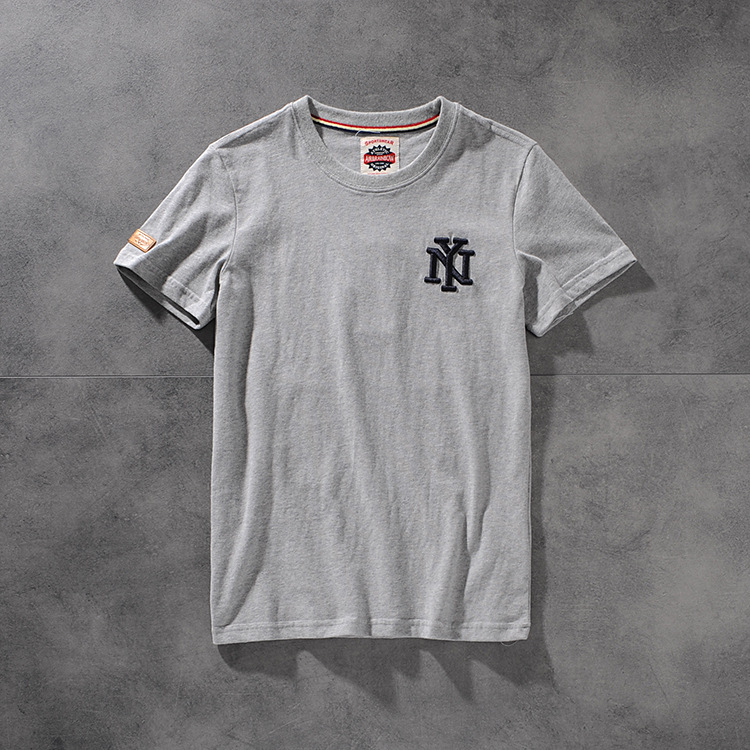 Air-rainbow American minimalist embroidered letter men's round-necked short-sleeved T-shirt youth half-sleeve AR808 26