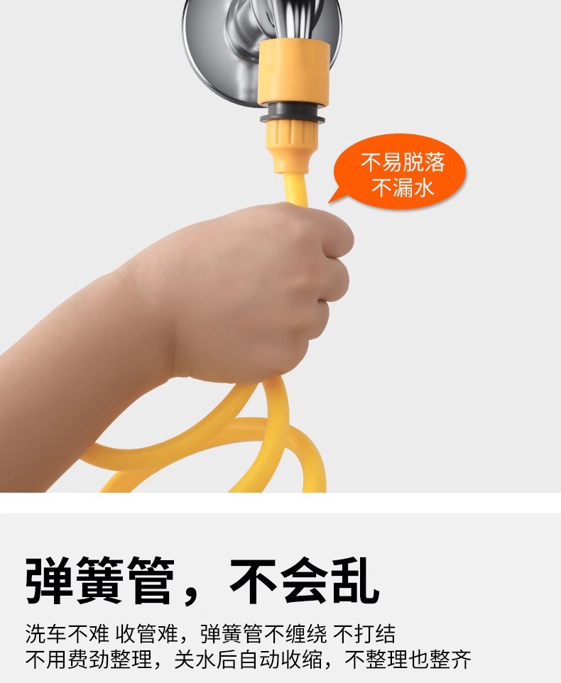 High-Pressure Car Wash Water Gun for Home Use, Nozzle for Rinsing and Watering Plants, Balcony Retractable Booster Hose, Car Cleaning Tool