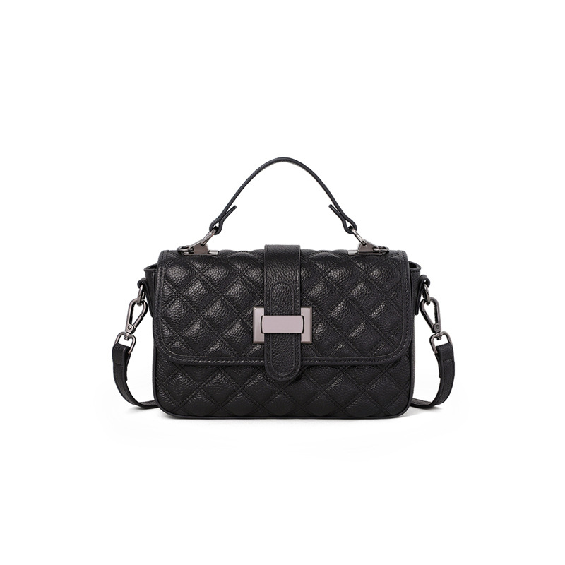 Women's Handbags 2026 New Summer Genuine Leather Crossbody Bag Trendy Single Shoulder Tote Quilted Small Square Bag - Thumbnail 5