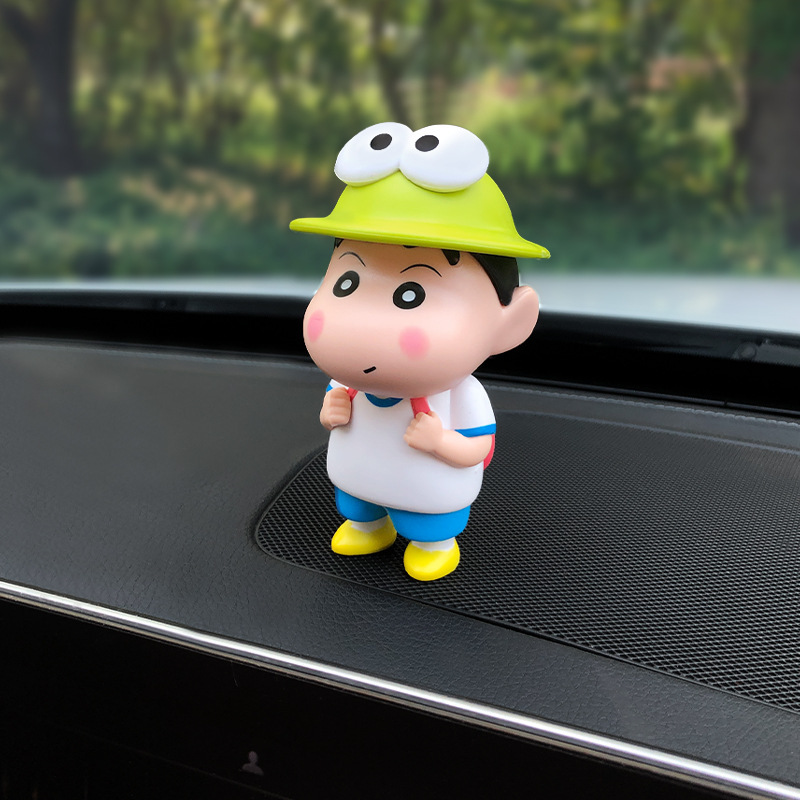 Cute Rotating Shin-Chan Car Ornament, Electric Vehicle Interior Decoration, Car Dashboard Figurine, Office Desk Decoration, Car Exterior Tail Decoration