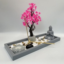 DIY新品佛系和尚创意家居田园风格工艺装饰摆件饰品沙盘跨境烛台