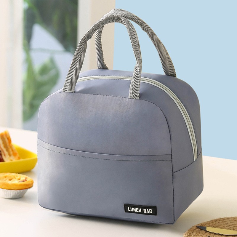 Bolsa portátil para lonchera, color sólido, bolsa térmica gruesa con aislamiento, bolsa térmica para la escuela y el trabajo, bolsa para llevar comidas, comida para llevar.