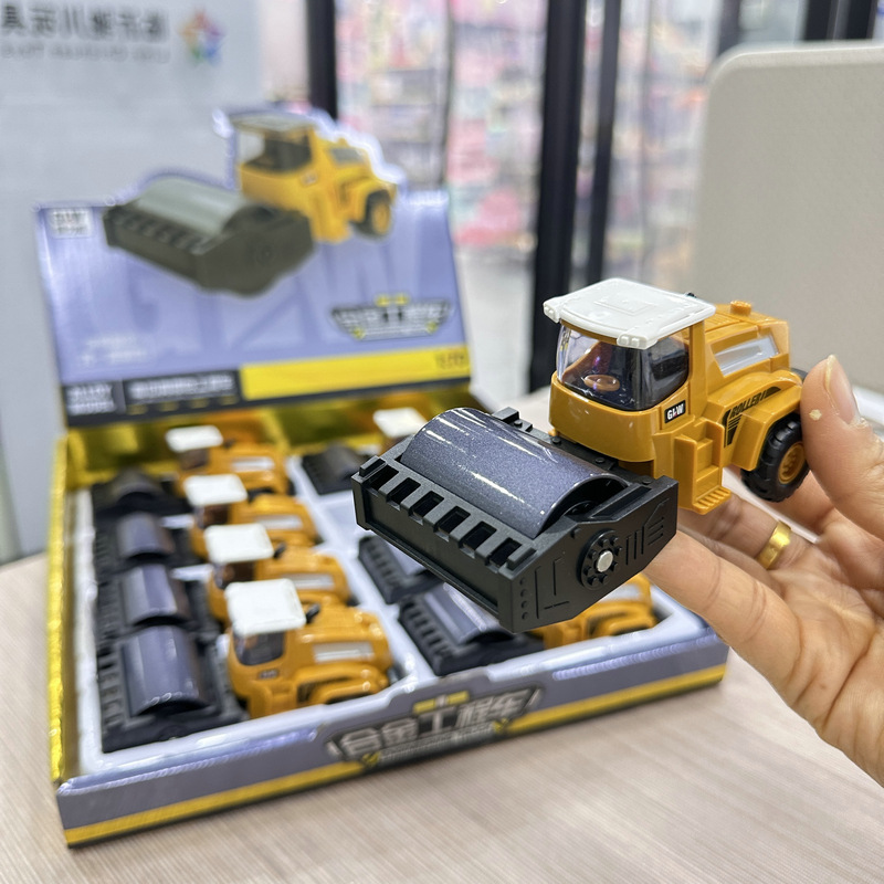 8 Artificial Play House Alloy Engineering Forklift Bulldozer Road Roller Boy Kidsren's Toys Educational Night Market Stall