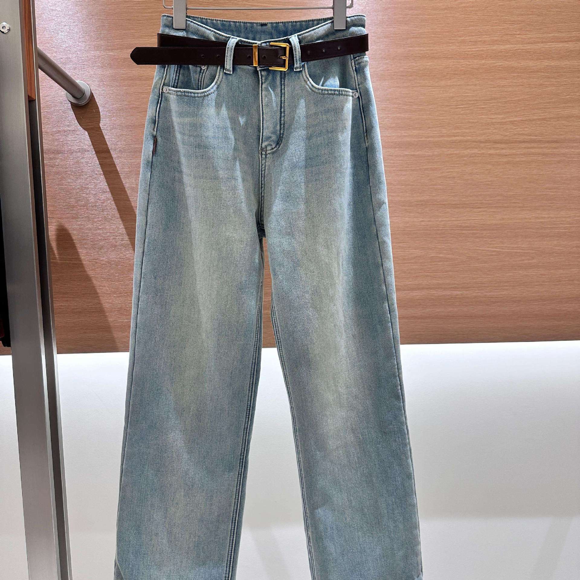 [메인 푸시 청바지] 겨울 작은 따뜻한 보물 기모 두껍게 벨트를 보내 150CM 이상