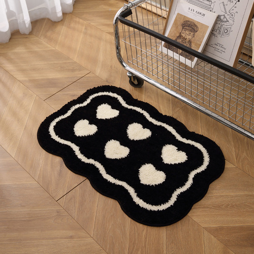 Cream style love bathroom floor mat bathroom door mat mat bedroom carpet entrance non-slip mat absorbent mat