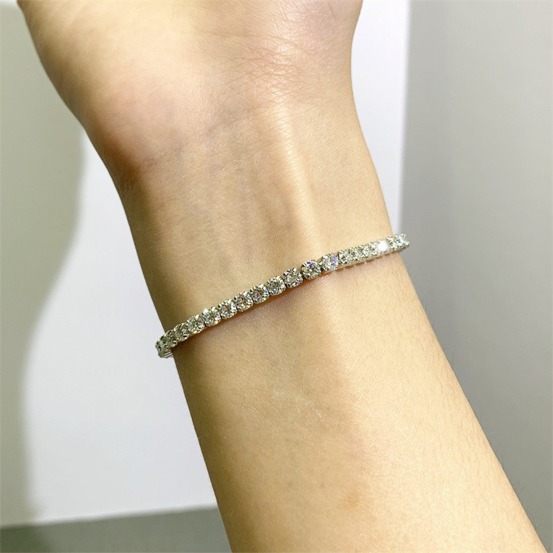 Bracelets Classification 1 Piece Quantity 925 Sterling Silver Bracelets Simple Style Shiny