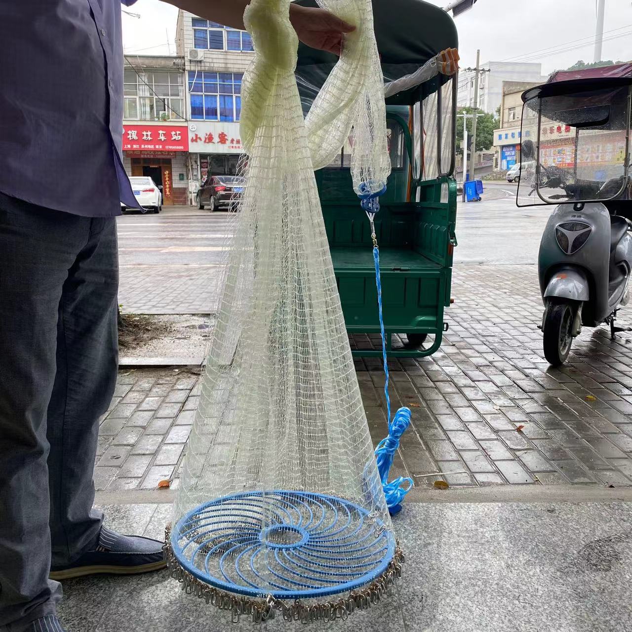 轮胎线撒网/尼龙线撒网/单丝撒网/美式撒网/鱼护渔网/捕鱼网鱼笼