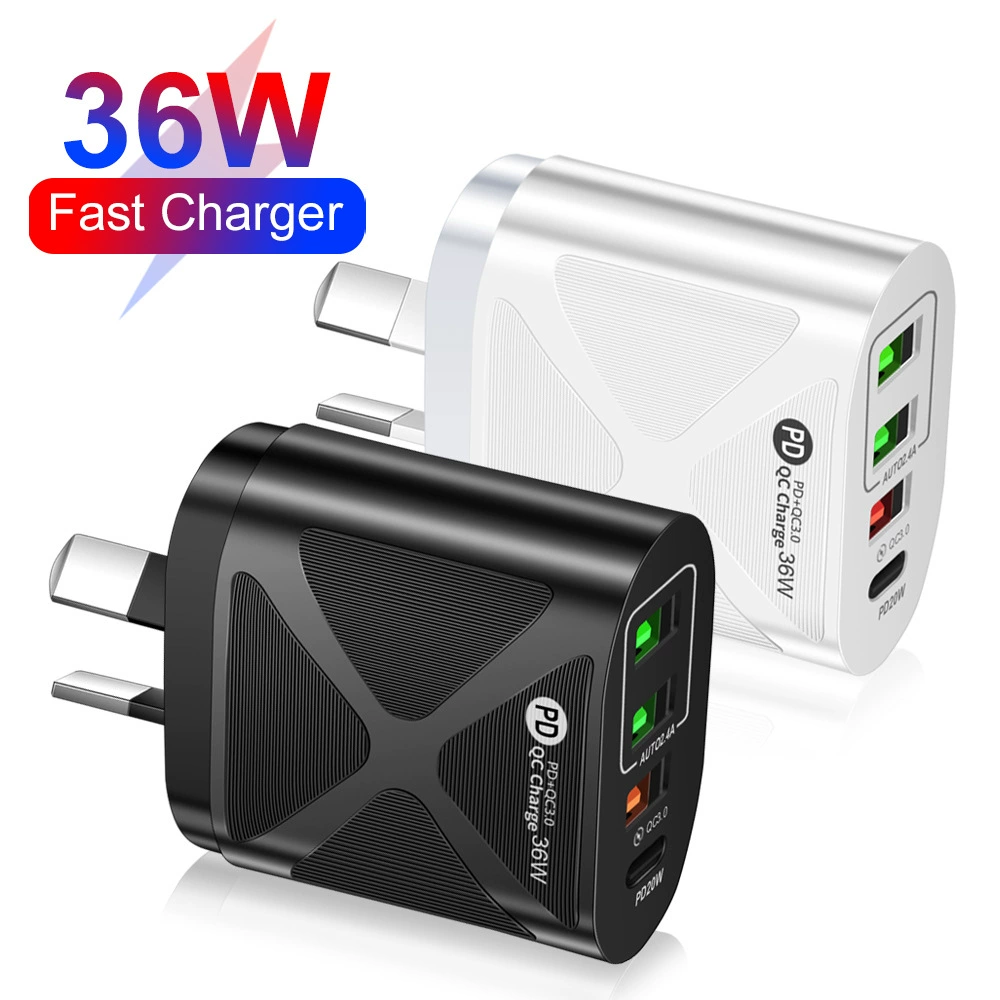 36W адаптер по австралийским стандартам, корейское соответствие, PD+QC3.0, 2.4A, двойной USB, быстрая зарядка для мобильного телефона, мультипортовый с PD-зарядным блоком