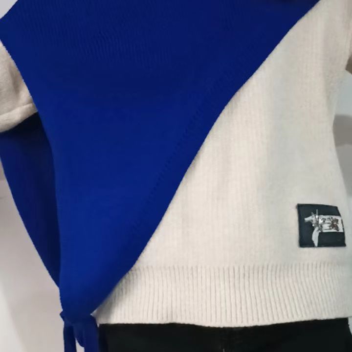 网红新款披肩斜边三角百搭女叠搭配设计洋气针织马甲飘带气质披肩|undefined
