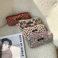 3392 Ins Velvet Retro Literary Pencil Case Fresh Stationery Box Large Capacity Student Portable Makeup Bag