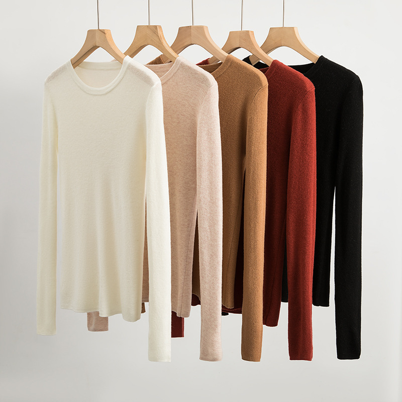 Round Neck Sweater Autumn and Winter Wool Sweater Women's Top 100% Pure Wool Fine Wool Macaron Color Puyuan Wool Sweater