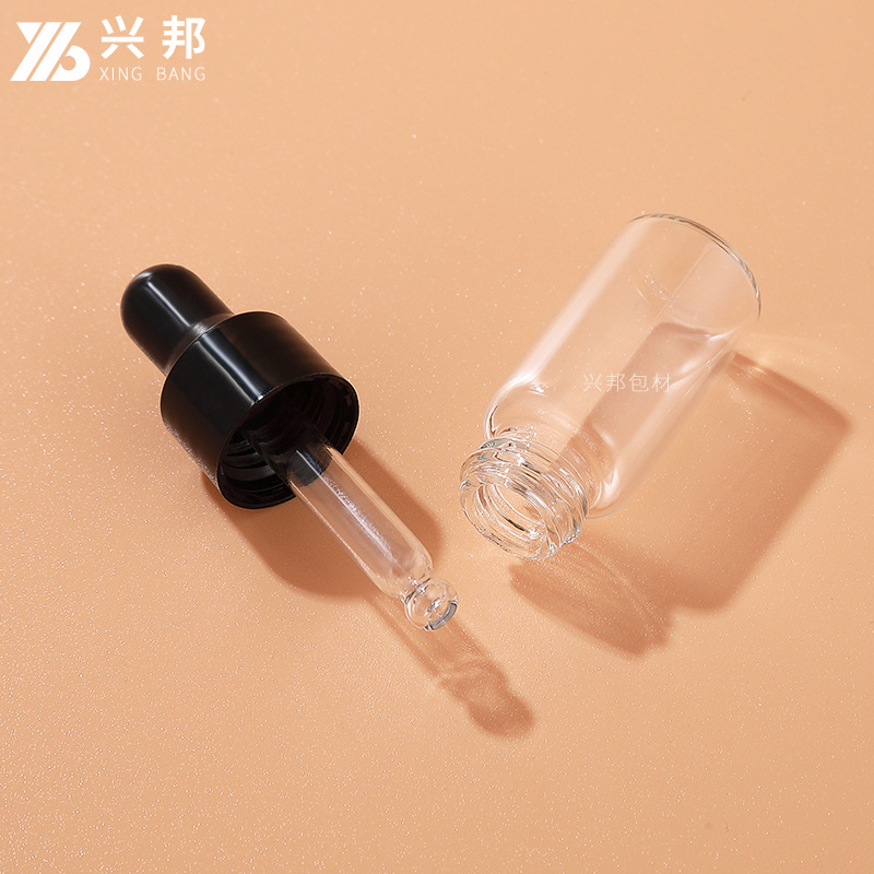 En stock botella cuentagotas 2ml 3ml 5ml botella de vidrio transparente esencia pequeña botella de muestra botella de líquido original botella de aceite esencial sub-botella
