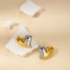 Earrings, gold and silver