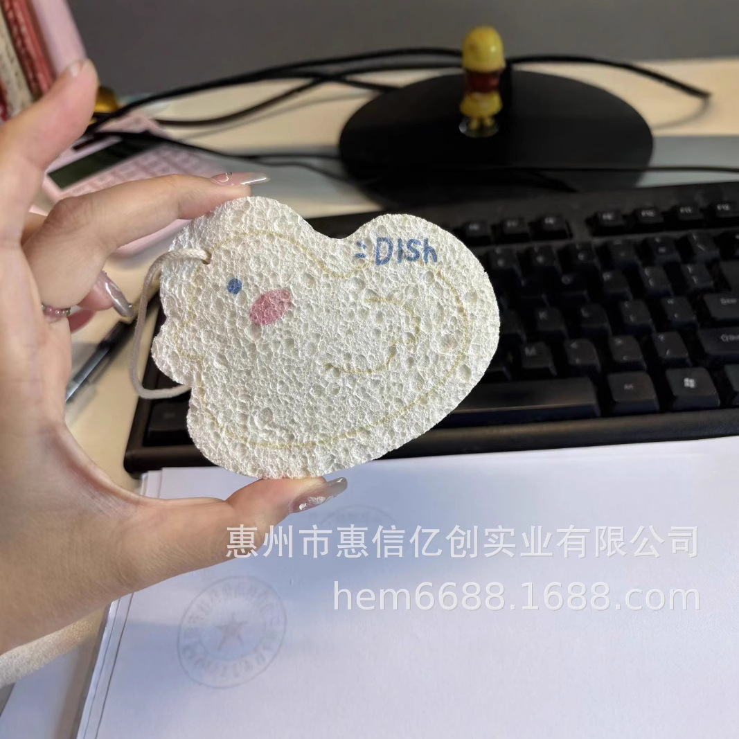 Patrón de impresión de pulpa de madera comprimida esponja de cepillo de algodón limpia esponja de pulpa de madera absorción de agua suave onda